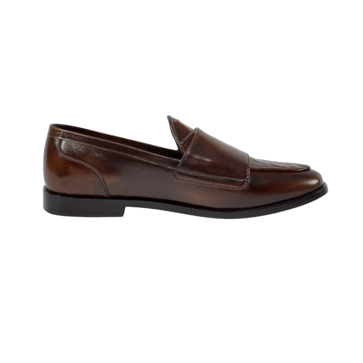 Croc Grain Double Monk Style Shoes Leather